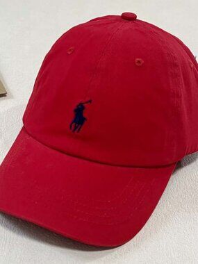 Polo by Ralph Lauren Red Cotton Polo Player Baseball Cap